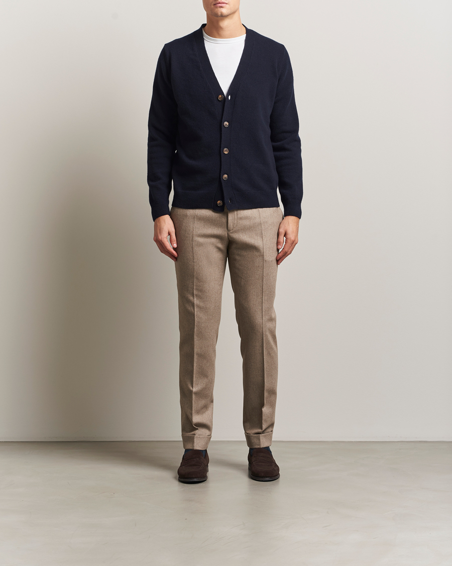 Homme | Pulls Et Tricots | Oscar Jacobson | Eduardo Wool Cardigan Navy