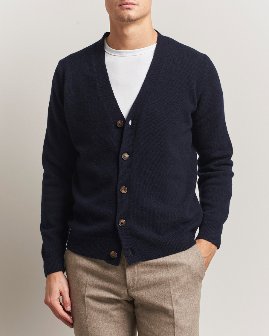 Homme | Pulls Et Tricots | Oscar Jacobson | Eduardo Wool Cardigan Navy