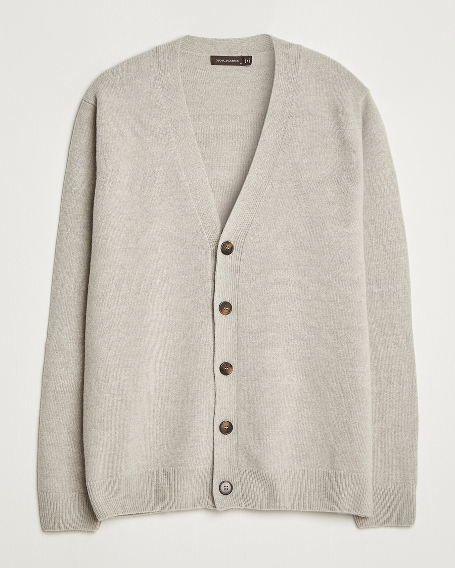 Homme | Pulls Et Tricots | Oscar Jacobson | Eduardo Wool Cardigan Beige