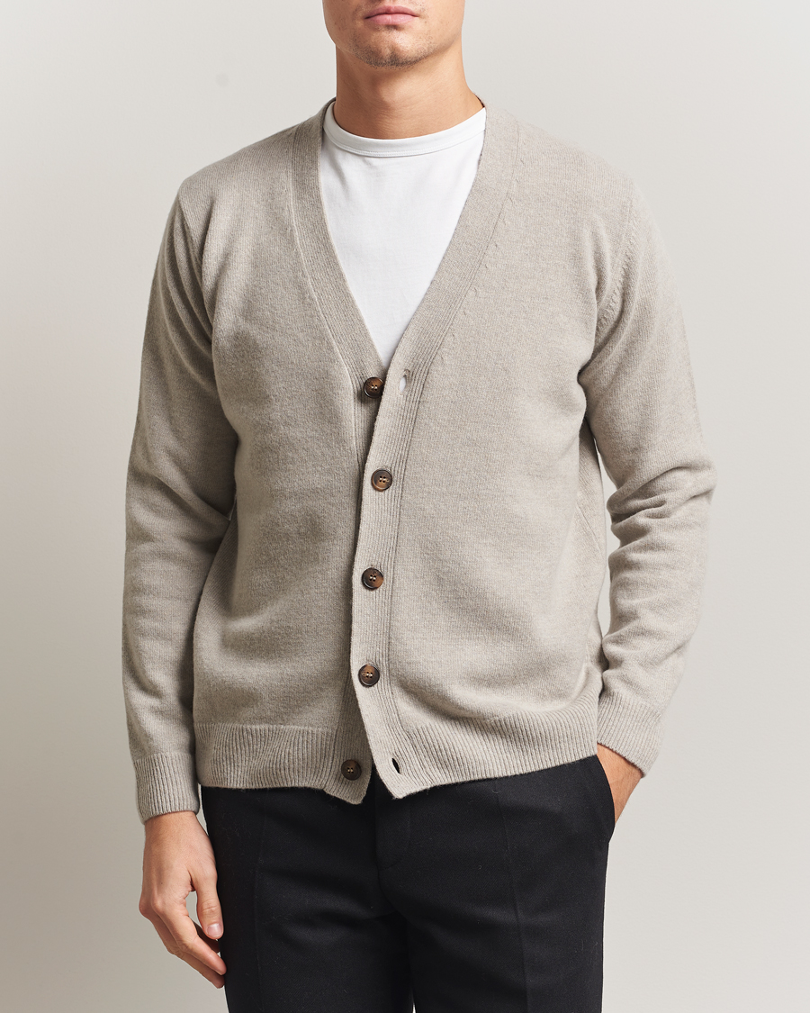Homme | Pulls Et Tricots | Oscar Jacobson | Eduardo Wool Cardigan Beige