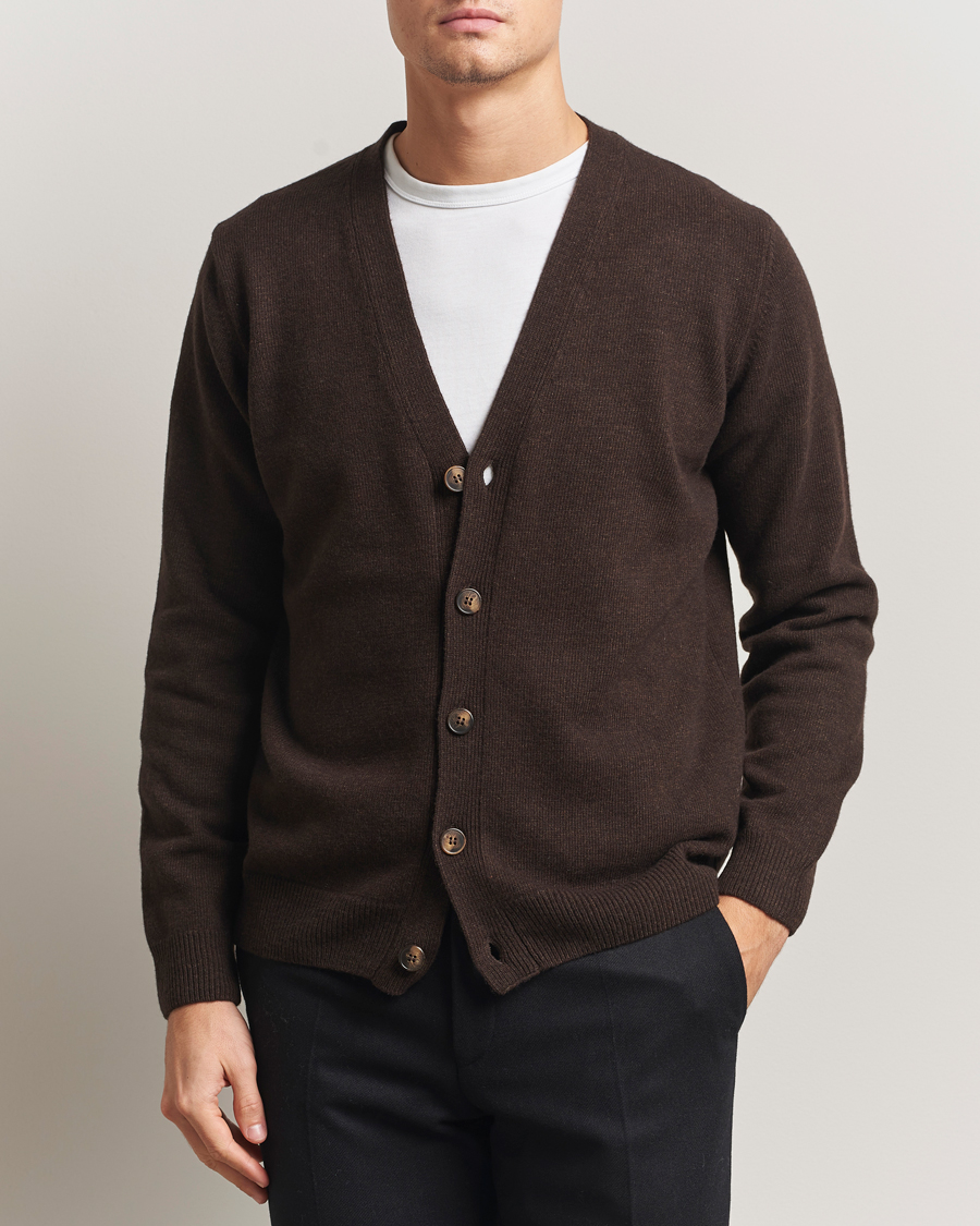 Homme | Pulls Et Tricots | Oscar Jacobson | Eduardo Wool Cardigan Brown