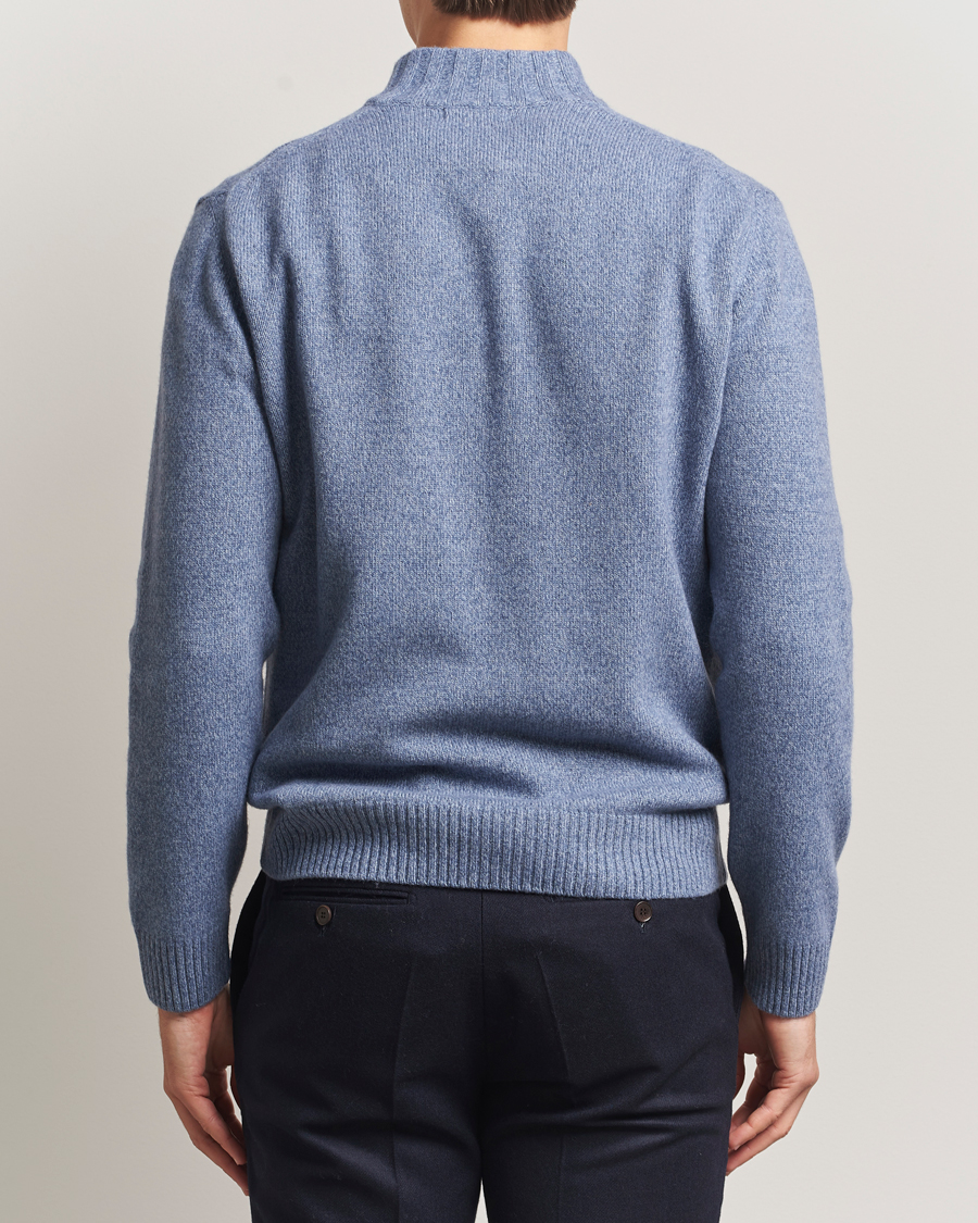 Heren | Truien | Oscar Jacobson | Paul Wool/Cashmere Half-Zip Light Blue