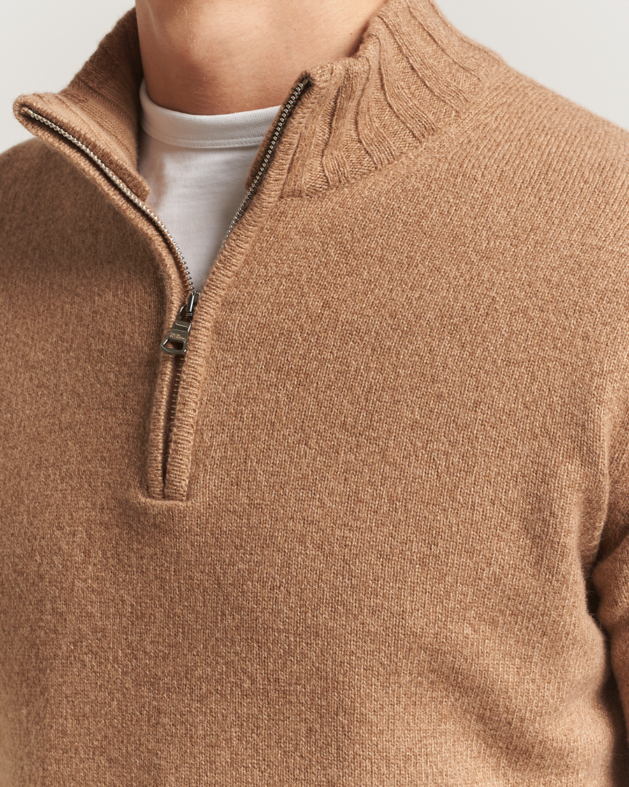 Homme | Pulls Et Tricots | Oscar Jacobson | Paul Wool/Cashmere Half-Zip Beige
