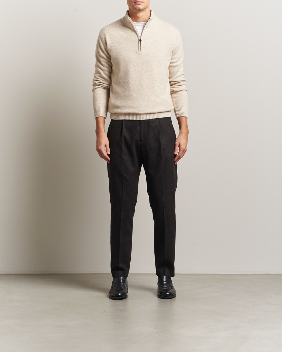 Heren | Truien | Oscar Jacobson | Paul Wool/Cashmere Half-Zip Creme