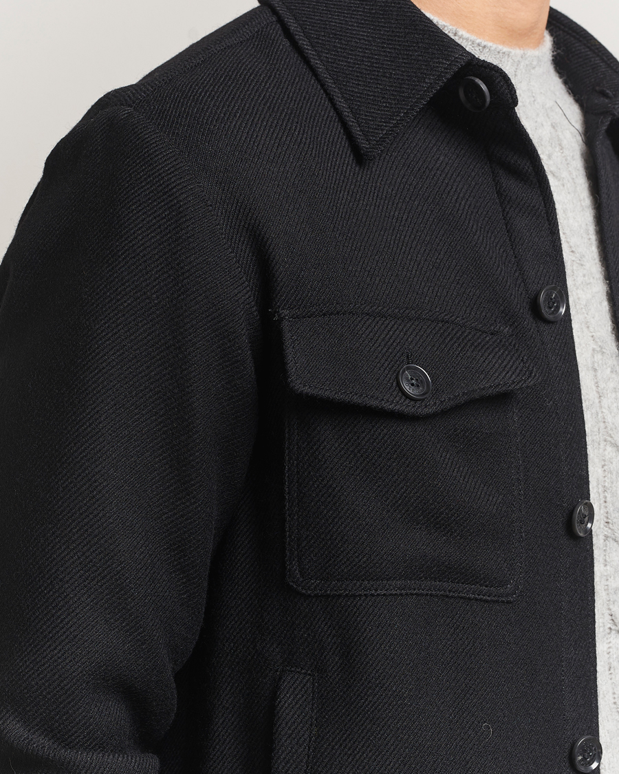 Heren | Jassen | Oscar Jacobson | Maverick Wool Overshirt Black