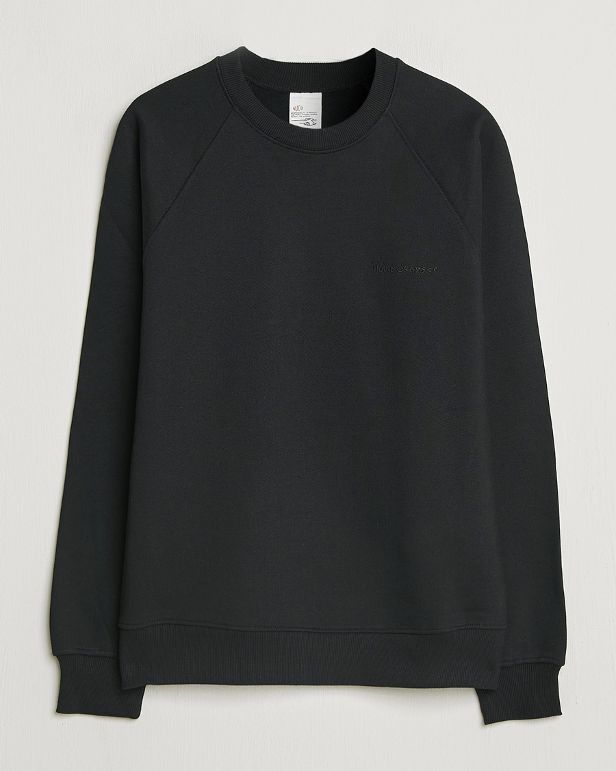 Heren | Truien | Nudie Jeans | Palle Logo Crew Neck Sweatshirt Black