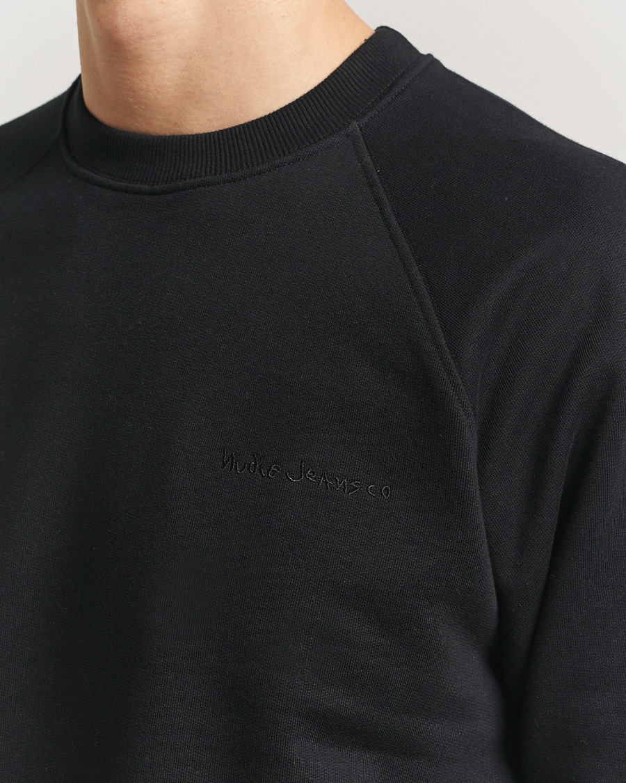 Heren | Truien | Nudie Jeans | Palle Logo Crew Neck Sweatshirt Black