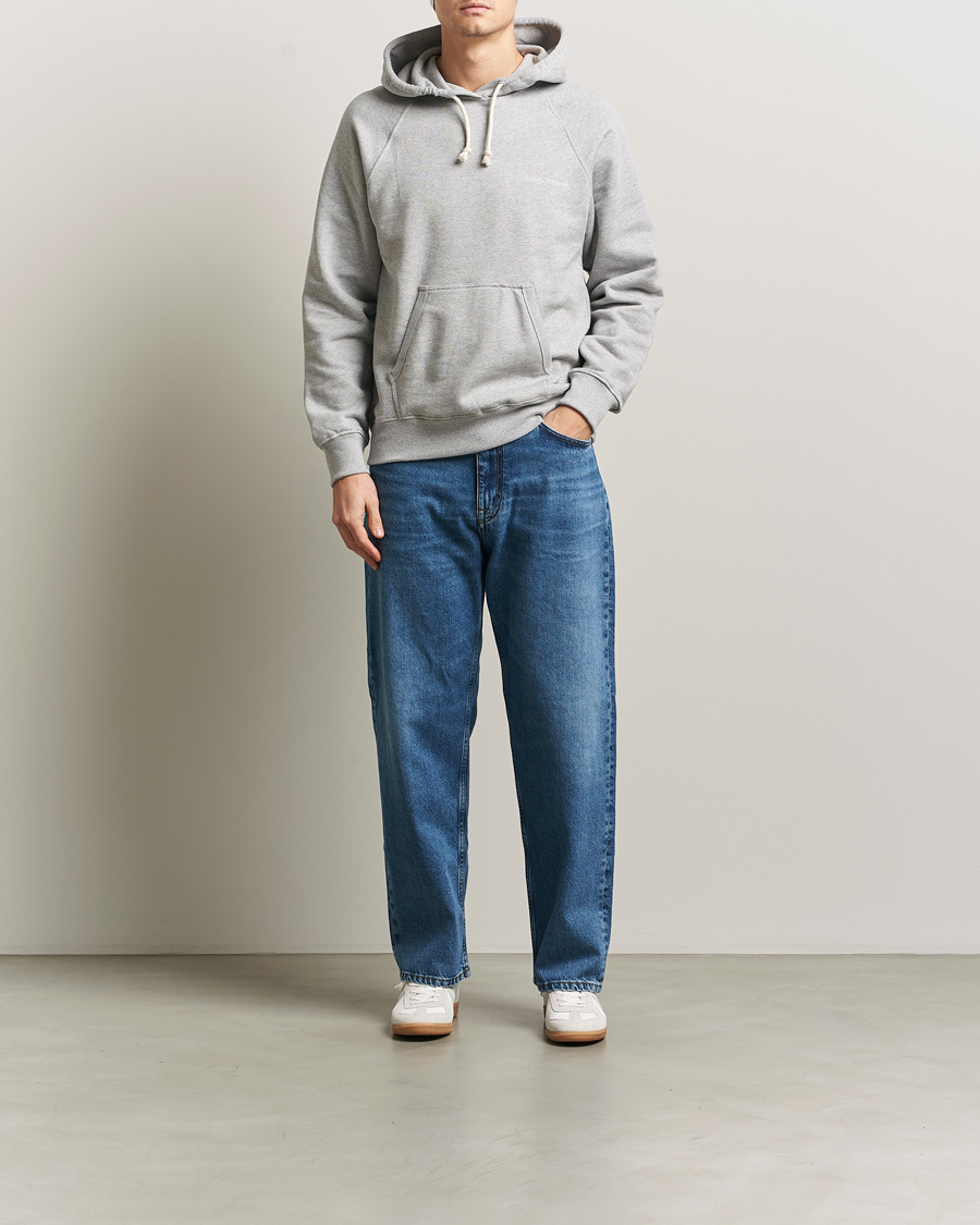 Heren | Truien | Nudie Jeans | Gunde Logo Hoodie Grey Melange