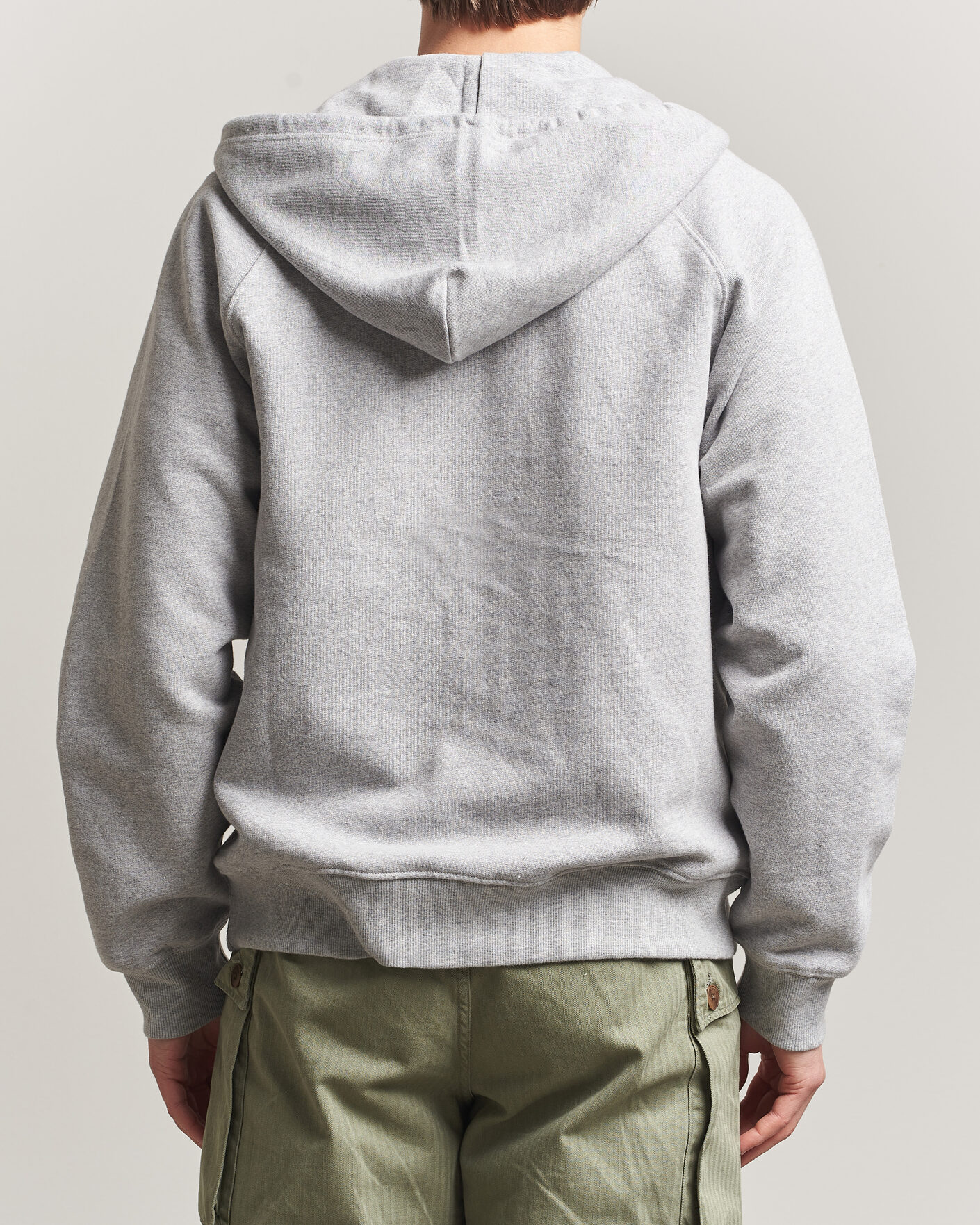 Heren | Truien | Nudie Jeans | Gunde Logo Full Zip Hoodie Grey Melange