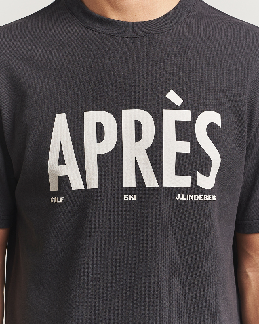 Heren | T-shirts | J.Lindeberg | Hale Printed Crew Neck T-Shirt Black