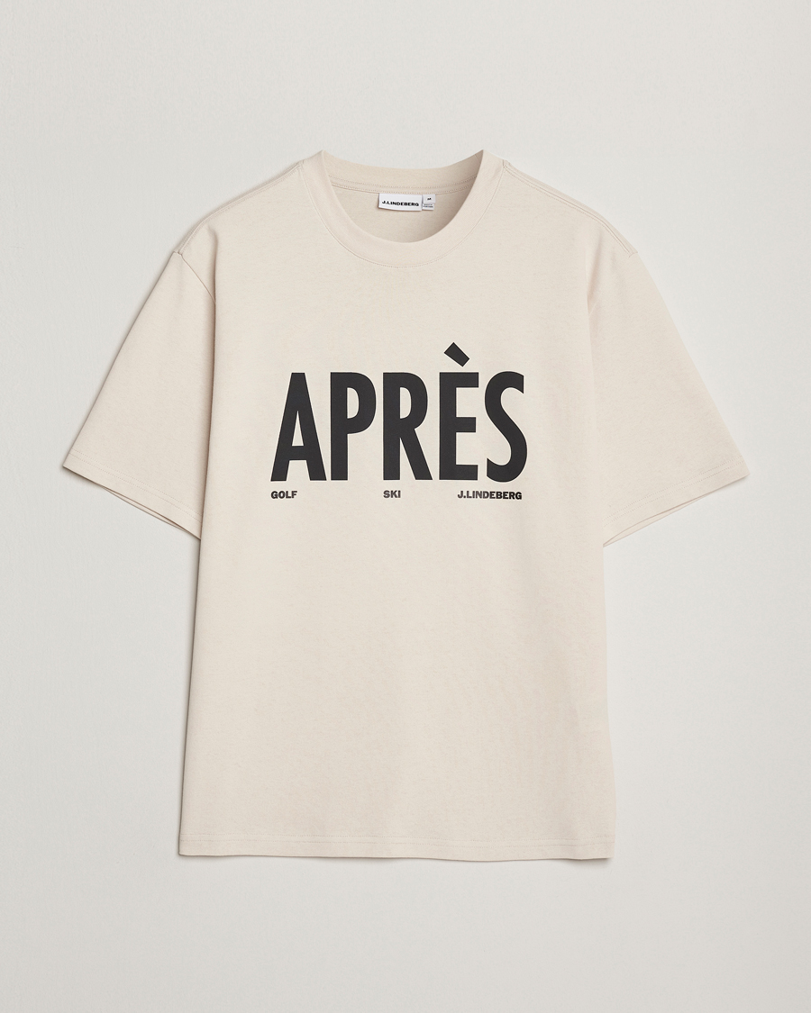 Heren | T-shirts | J.Lindeberg | Hale Printed Crew Neck T-Shirt Moonbeam