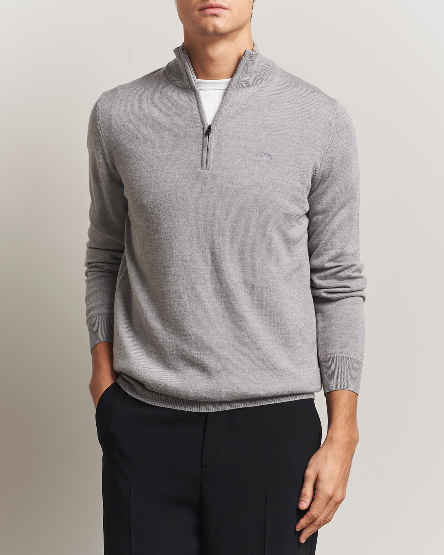 Homme | Pulls Et Tricots | J.Lindeberg | Kiyan Merino Half Zip Medium Grey Melange