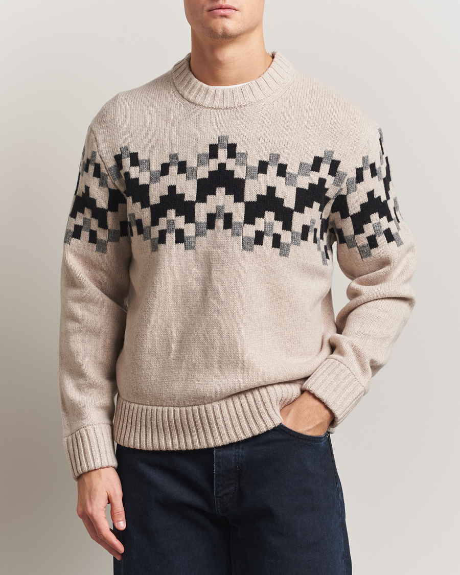 Homme | Pulls Et Tricots | J.Lindeberg | Faris Wool Knitted Fairisle Sweater Moonbeam