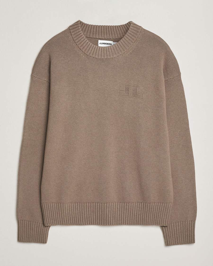 Heren | Truien | J.Lindeberg | Eddy Wool/Cotton Knitted Sweater Brindle