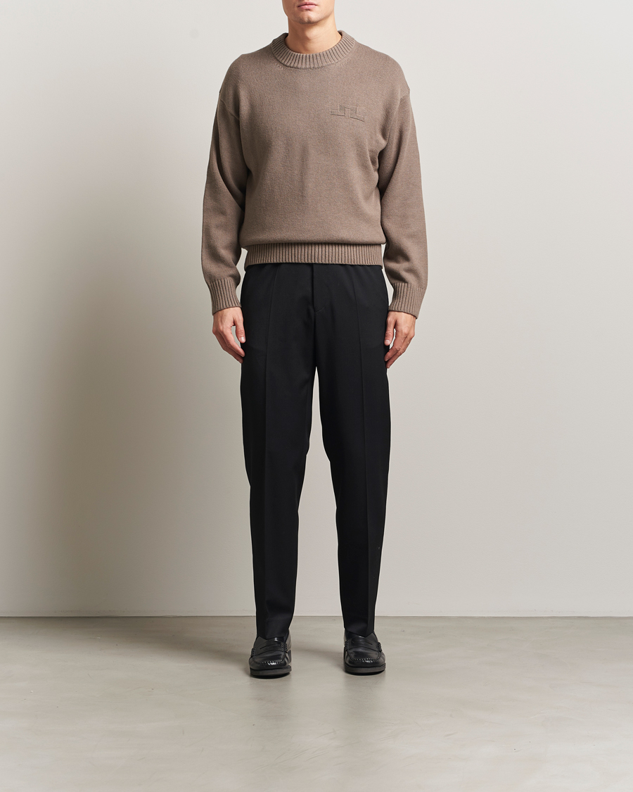Heren | Truien | J.Lindeberg | Eddy Wool/Cotton Knitted Sweater Brindle