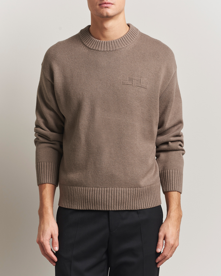 Heren | Truien | J.Lindeberg | Eddy Wool/Cotton Knitted Sweater Brindle