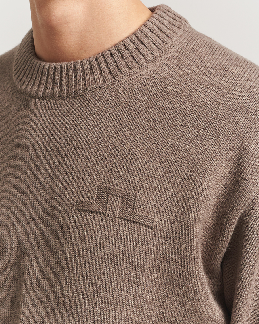 Heren | Truien | J.Lindeberg | Eddy Wool/Cotton Knitted Sweater Brindle