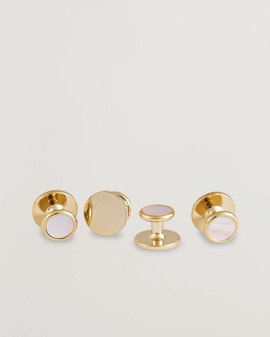 Heren | Manchetknopen | Amanda Christensen | Cufflink & Shirt Studs Set Gold