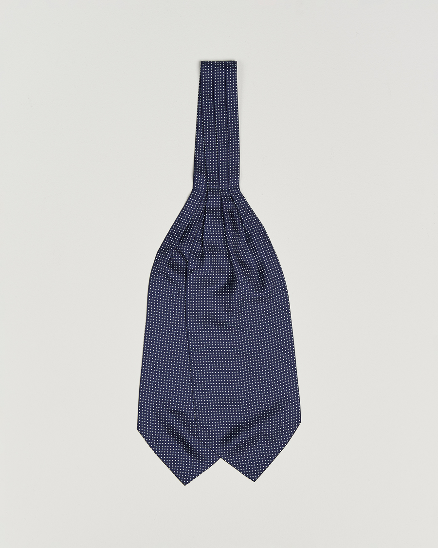 Homme | Écharpes | Amanda Christensen | Silk Twill Micro Dot Ascot Navy