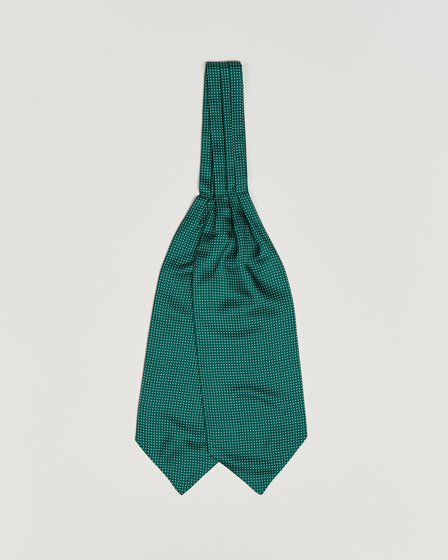 Homme | Écharpes | Amanda Christensen | Silk Twill Micro Dot Ascot Bottle Green