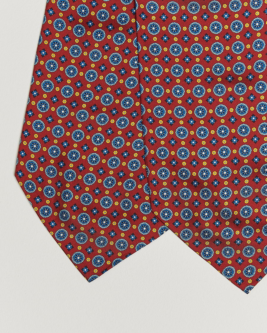 Homme | Écharpes | Amanda Christensen | Silk Twill Medallion Ascot Wine Red