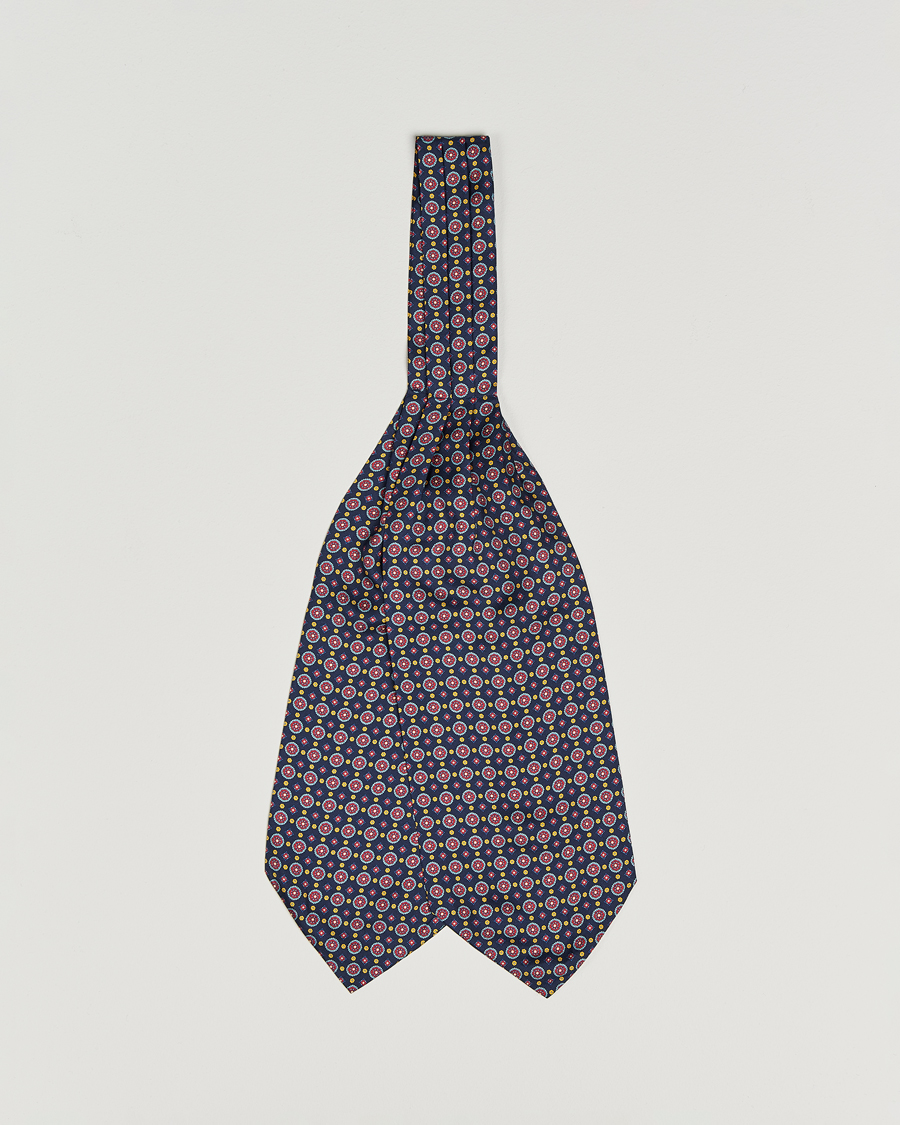 Homme | Écharpes | Amanda Christensen | Silk Twill Medallion Ascot Navy
