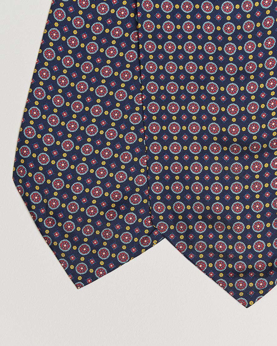 Heren | Sjaals | Amanda Christensen | Silk Twill Medallion Ascot Navy