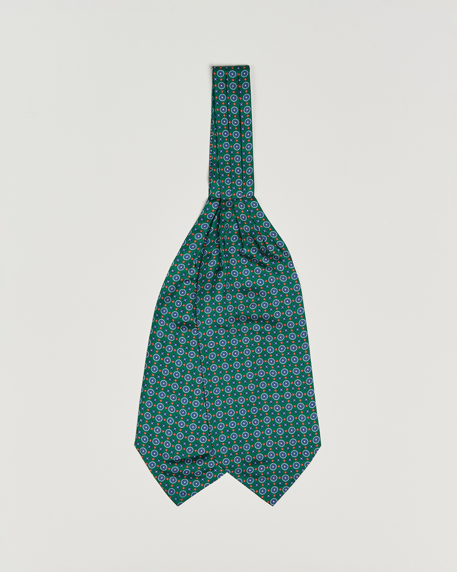 Homme | Écharpes | Amanda Christensen | Silk Twill Medallion Ascot Bottle Green