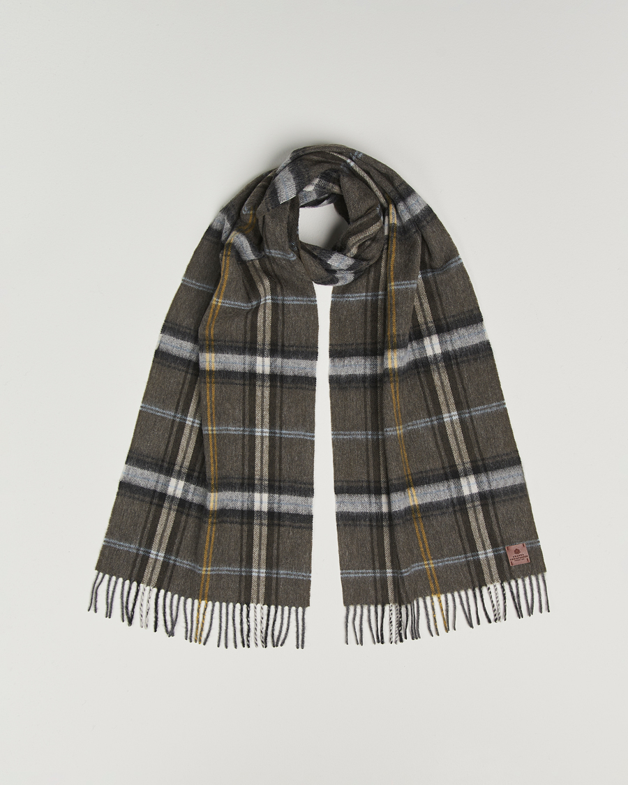 Heren | Amanda Christensen Wool Checked Scarf Olive | Amanda Christensen | Wool Checked Scarf Olive