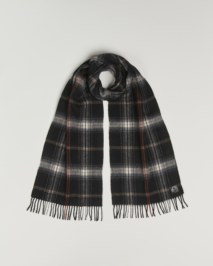 Heren | Amanda Christensen Wool Checked Scarf Black | Amanda Christensen | Wool Checked Scarf Black