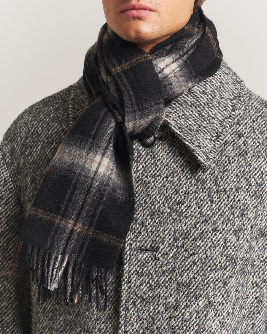 Heren | Amanda Christensen Wool Checked Scarf Black | Amanda Christensen | Wool Checked Scarf Black