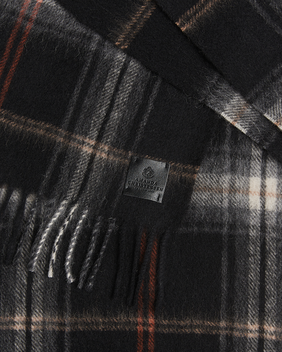 Heren | Amanda Christensen Wool Checked Scarf Black | Amanda Christensen | Wool Checked Scarf Black