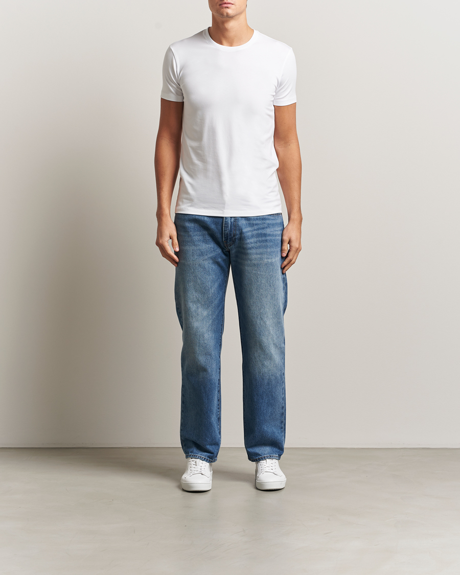 Homme | T-shirts | Falke | 2-Pack Cotton Crew Neck T-Shirt White