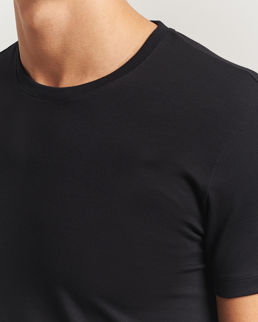 Homme | T-shirts | Falke | 2-Pack Cotton Crew Neck T-Shirt Black