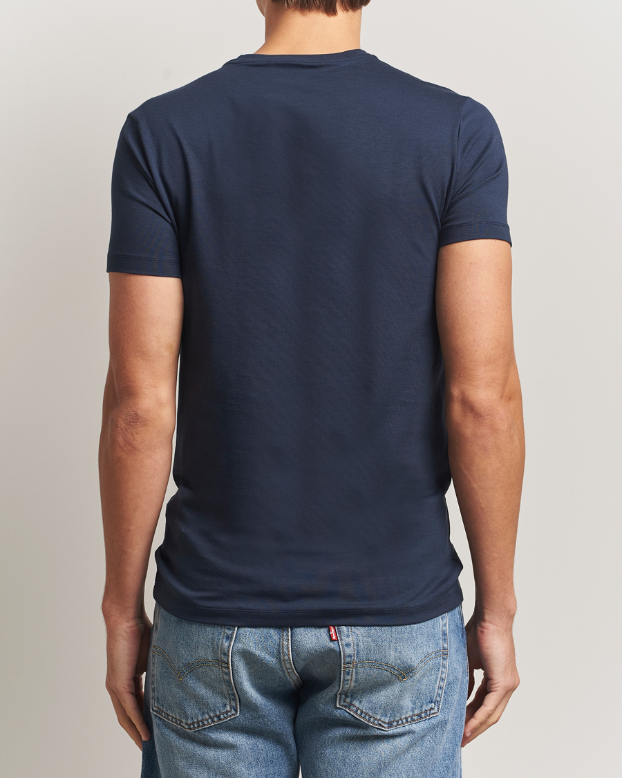 Homme | T-shirts | Falke | 2-Pack Cotton Crew Neck T-Shirt Midnight