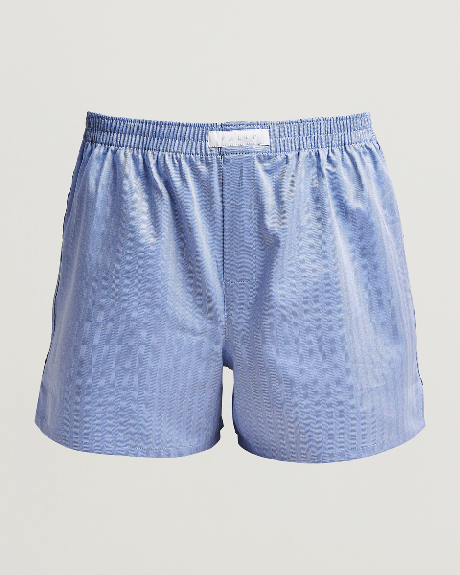 Homme | Sous-Vêtements Et Chaussettes | Falke | Cotton Woven Boxer Shorts Ocean Blue