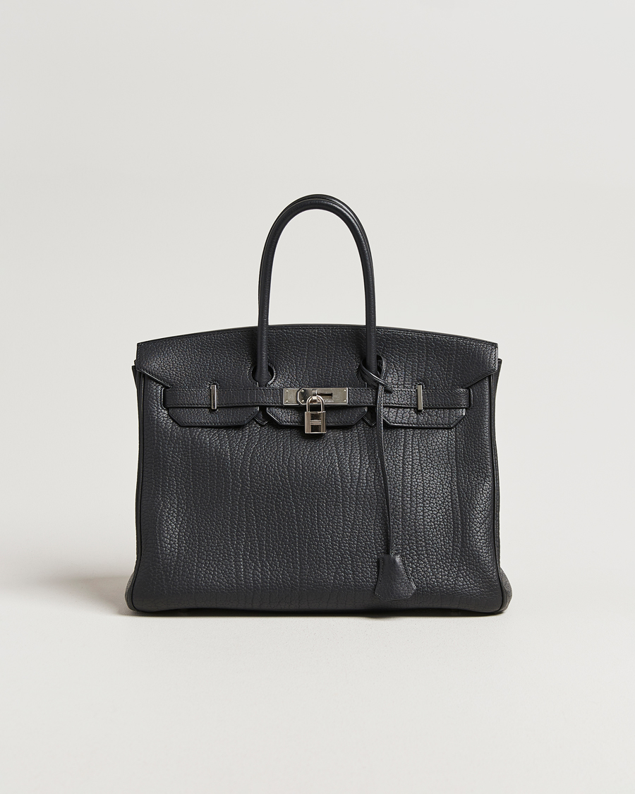 Heren | Pre-Owned & Vintage Bags | Hermès Pre-Owned | Birkin 35 Fjord Leather Black