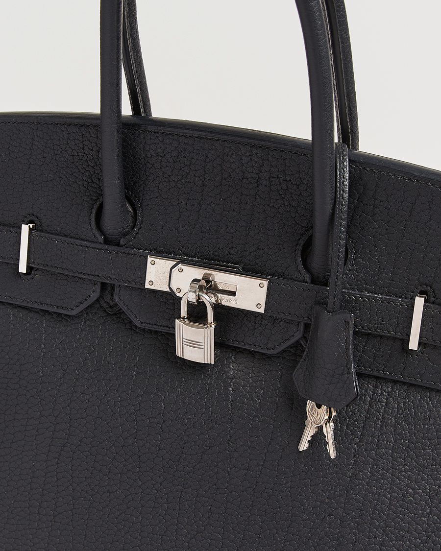 Heren | Pre-Owned & Vintage Bags | Hermès Pre-Owned | Birkin 35 Fjord Leather Black