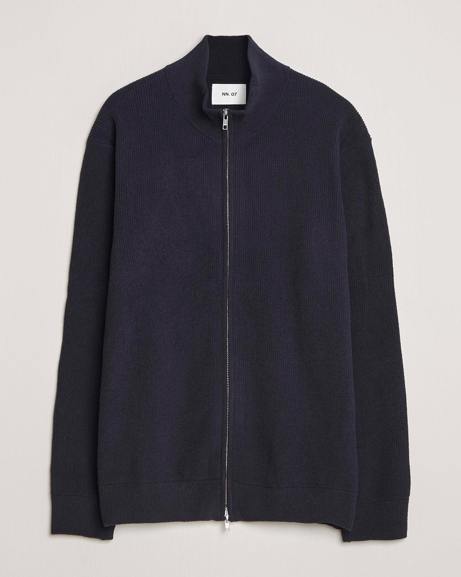 Homme | Pulls Et Tricots | NN07 | Danny Rib Knitted Full Zip Navy Blue