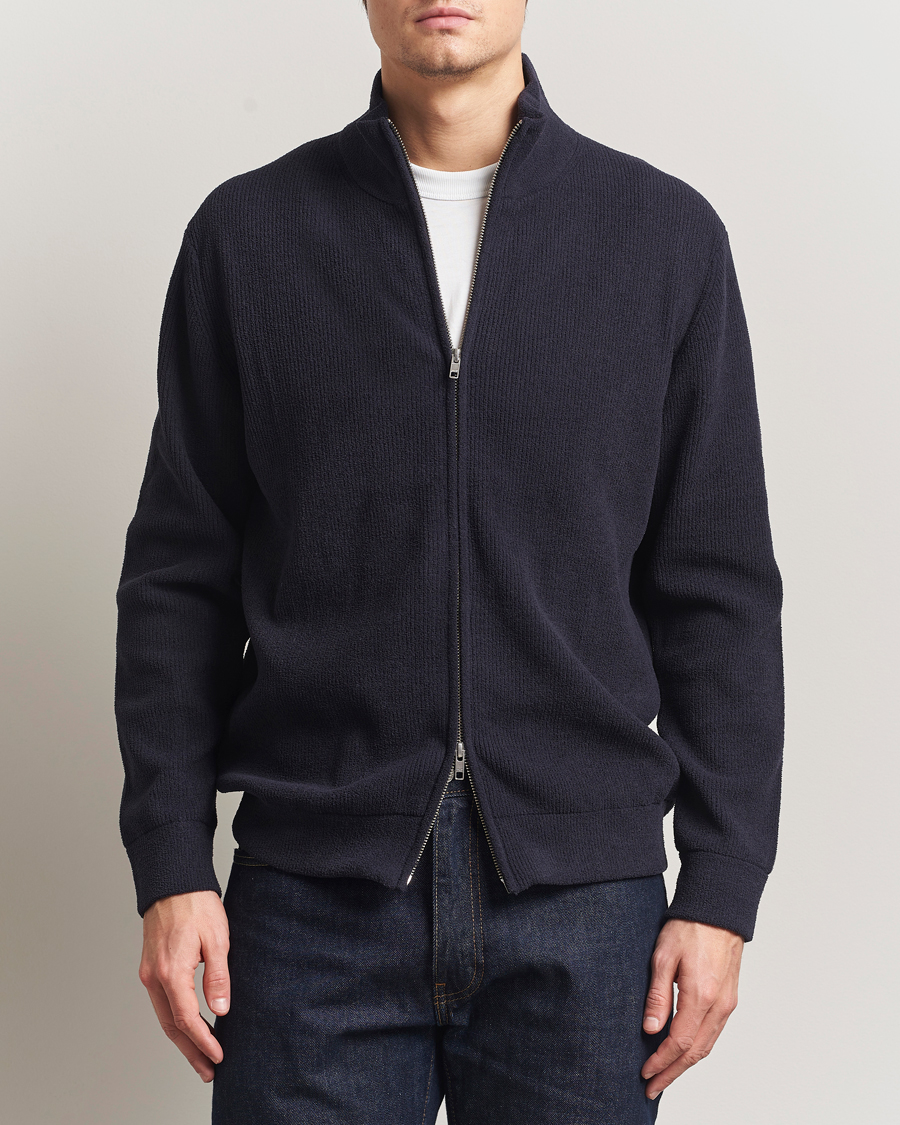 Homme | Pulls Et Tricots | NN07 | Danny Rib Knitted Full Zip Navy Blue