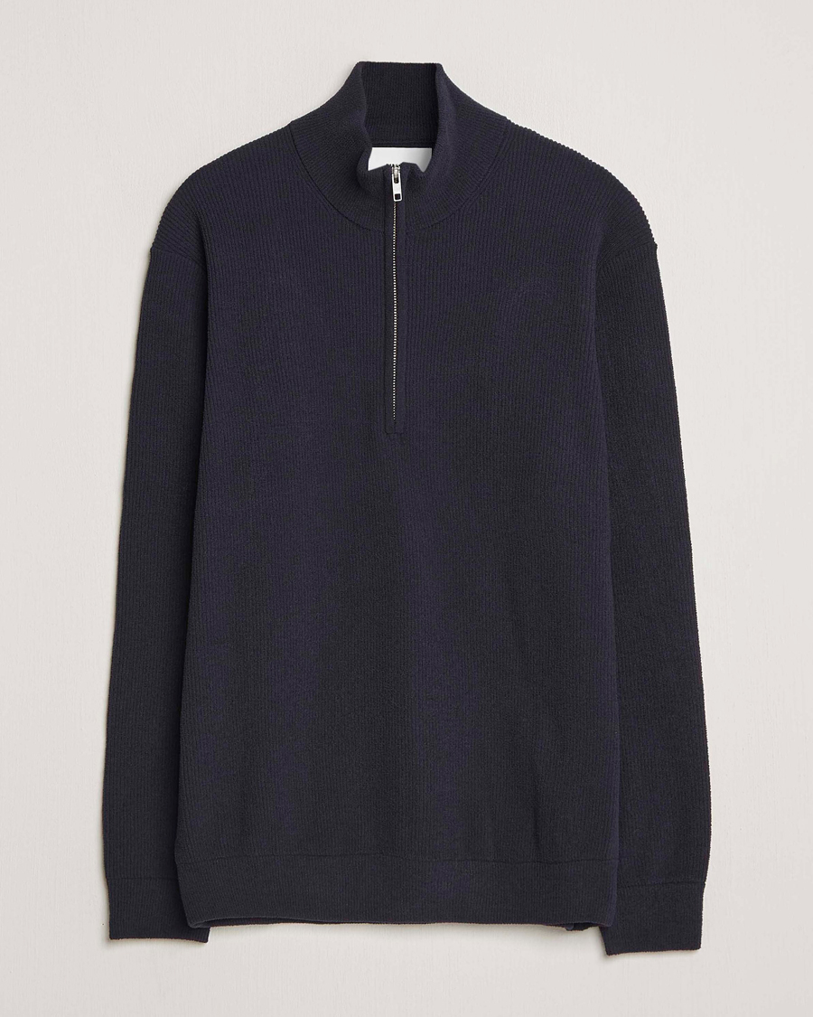 Homme | Pulls Et Tricots | NN07 | Danny Rib Knitted Half Zip Navy Blue