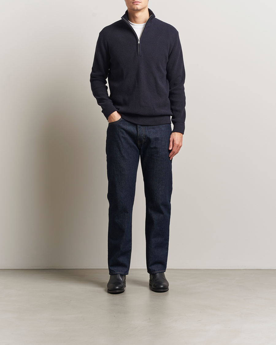 Homme | Pulls Et Tricots | NN07 | Danny Rib Knitted Half Zip Navy Blue
