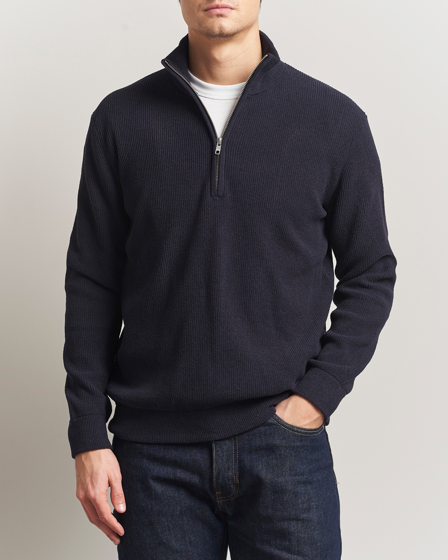 Homme | Pulls Et Tricots | NN07 | Danny Rib Knitted Half Zip Navy Blue