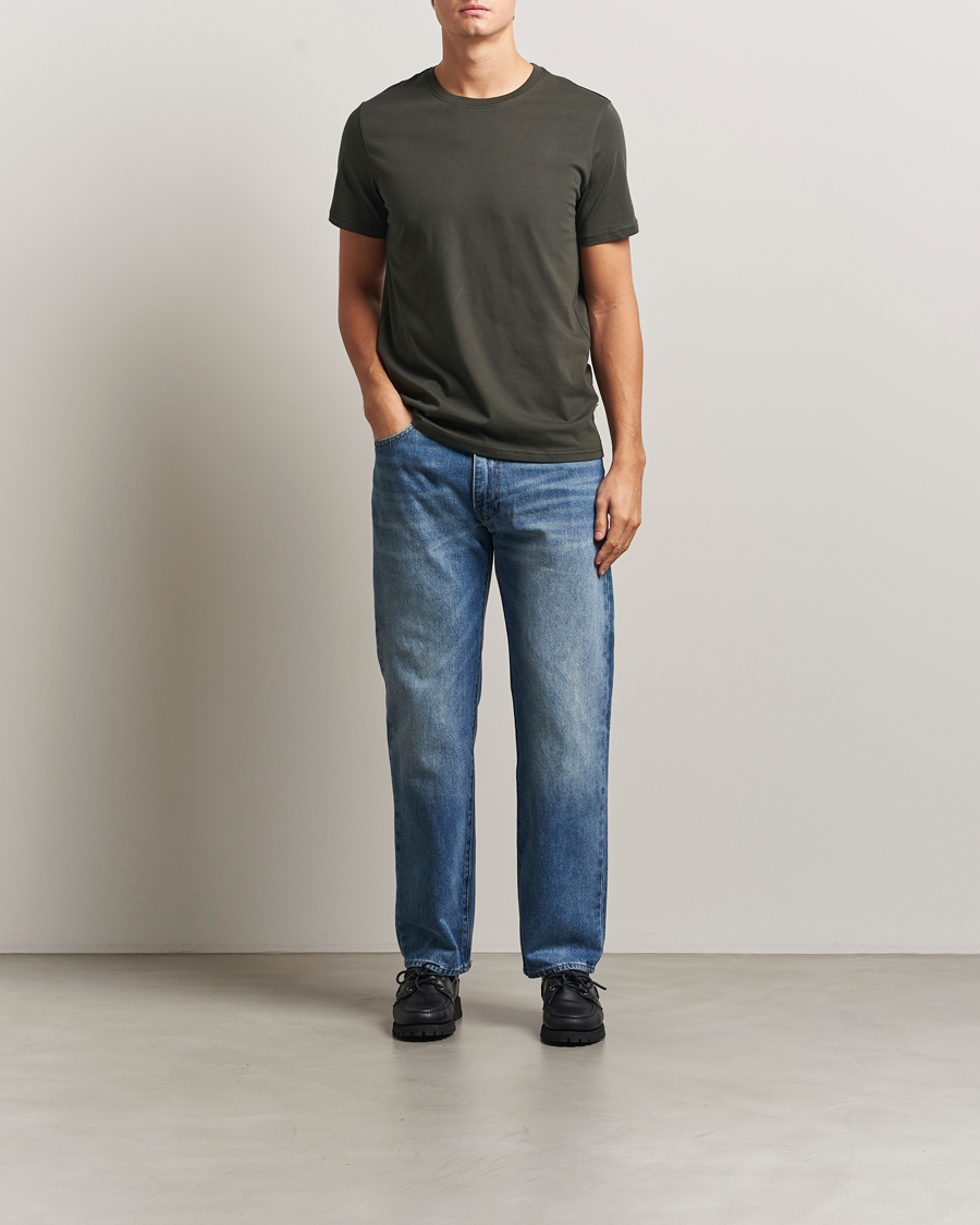Heren | T-shirts | NN07 | Percy Crew Neck T-Shirt Dark Army
