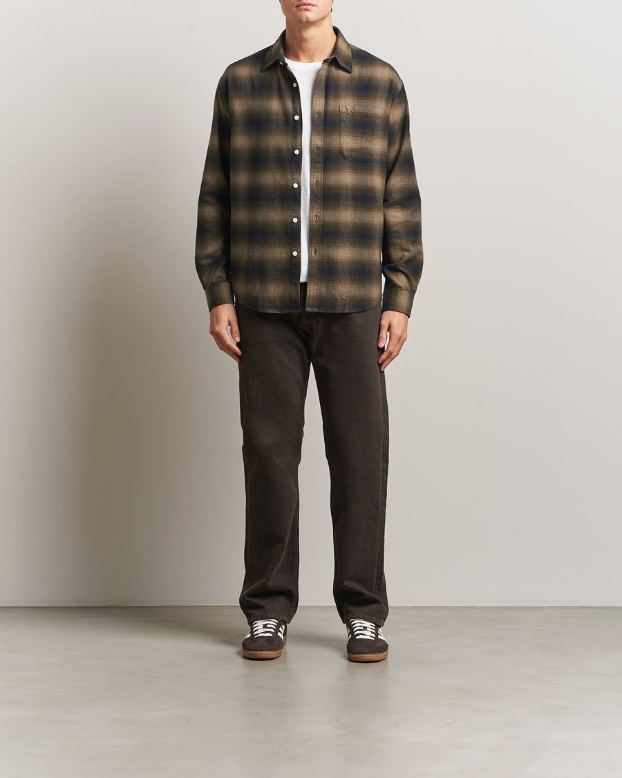 Heren | Overhemden | NN07 | Deon Flannel Checked Shirt Black/Green