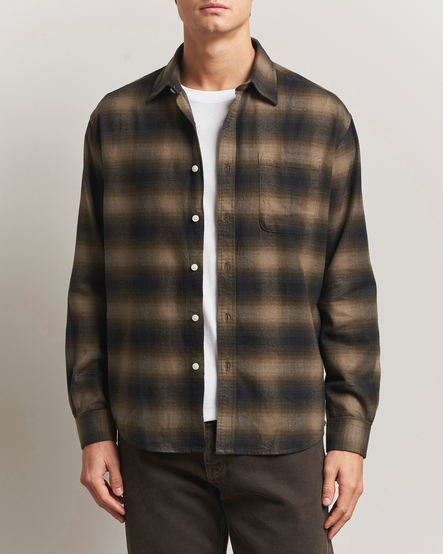 Heren | Overhemden | NN07 | Deon Flannel Checked Shirt Black/Green