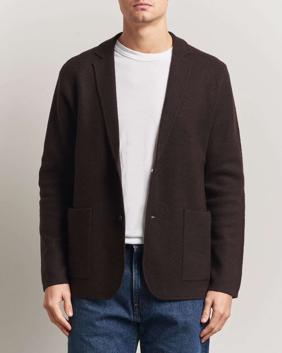 Heren | Blazers | NN07 | Lucas Boiled Wool Blazer Dusky Port