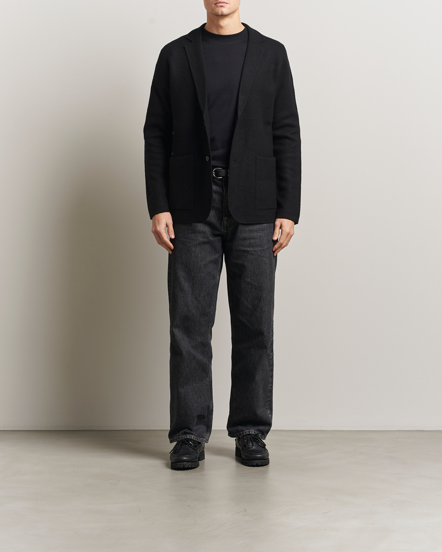 Heren | Blazers | NN07 | Lucas Boiled Wool Blazer Black