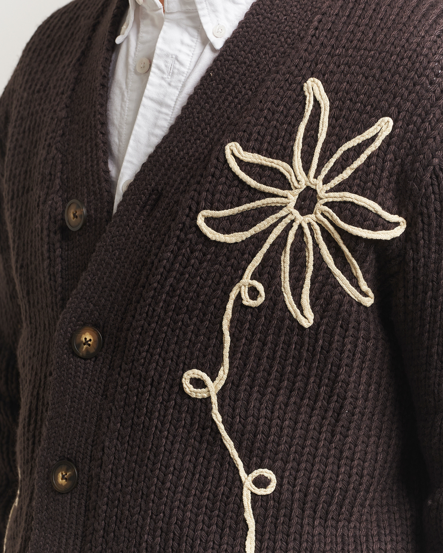 Homme | Pulls Et Tricots | NN07 | Mika Knitted Flower Cardigan Dusky Port