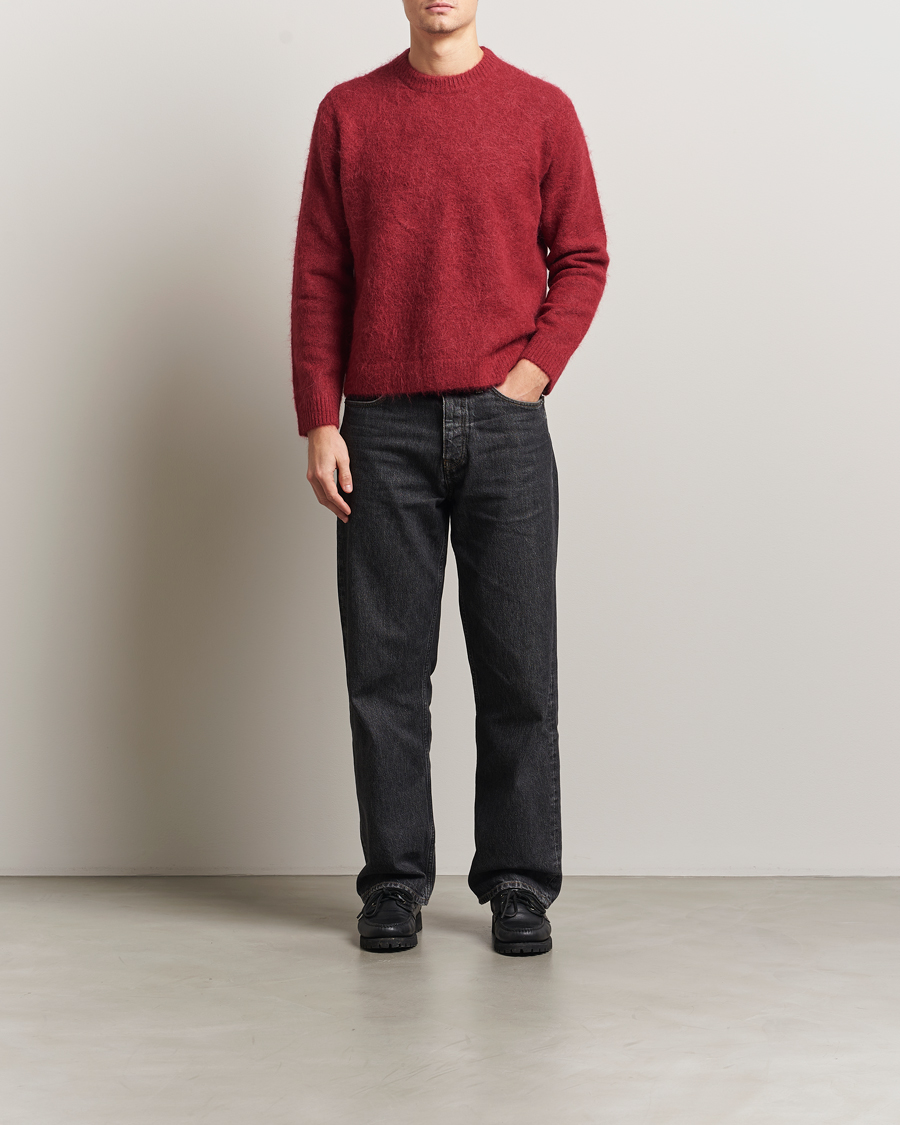 Heren | Truien | NN07 | Russell Alpaca Knitted Crew Neck Cranberry